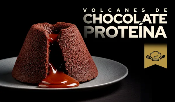 Volcán de chocolate con proteína